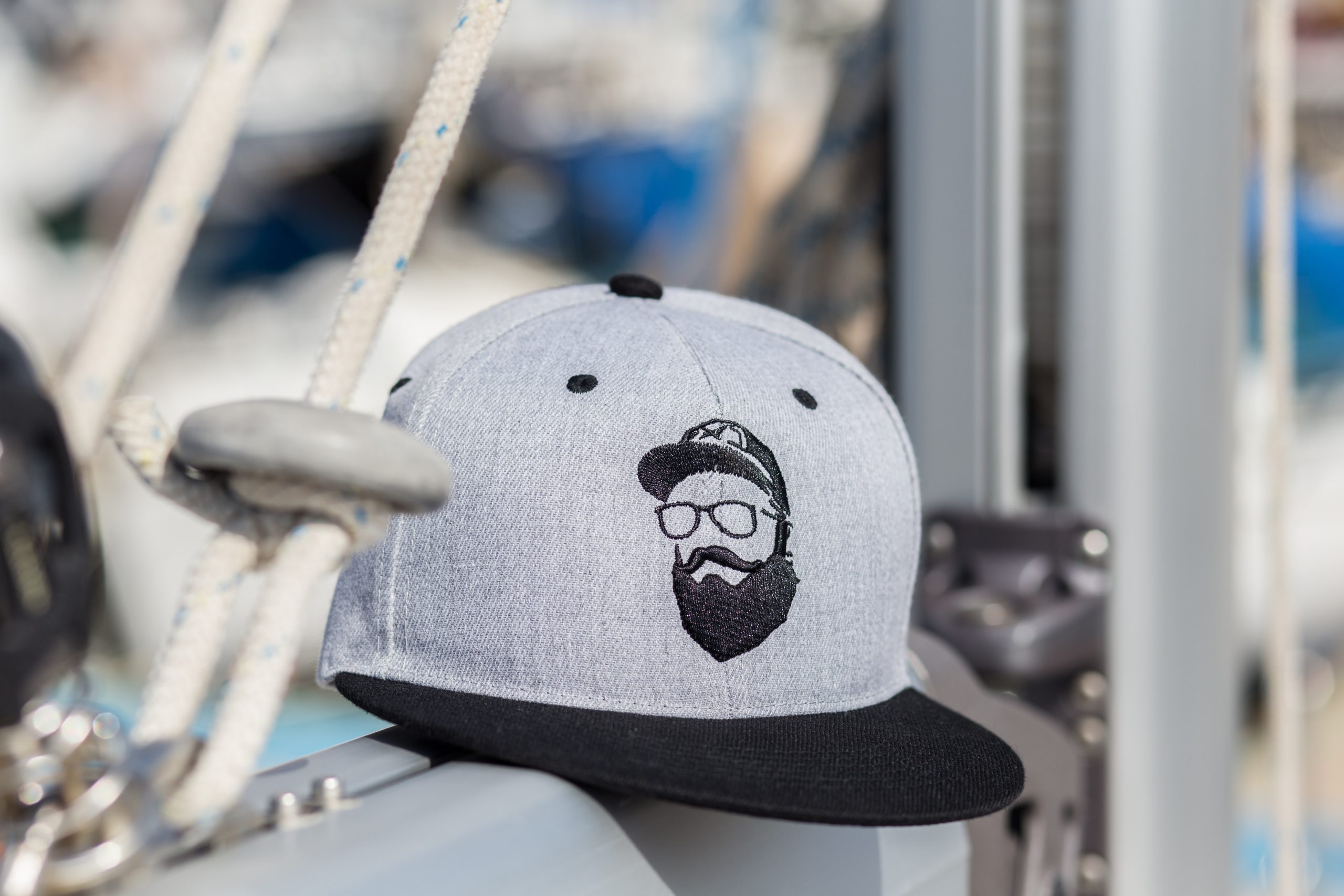 Hipster hat on yacht